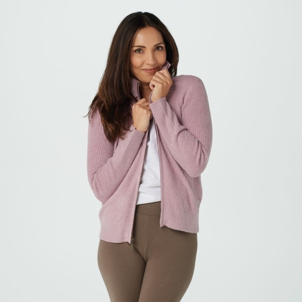 Barefoot Dreams CozyChic Lite Women's Zip-Front Jacket Sz Small